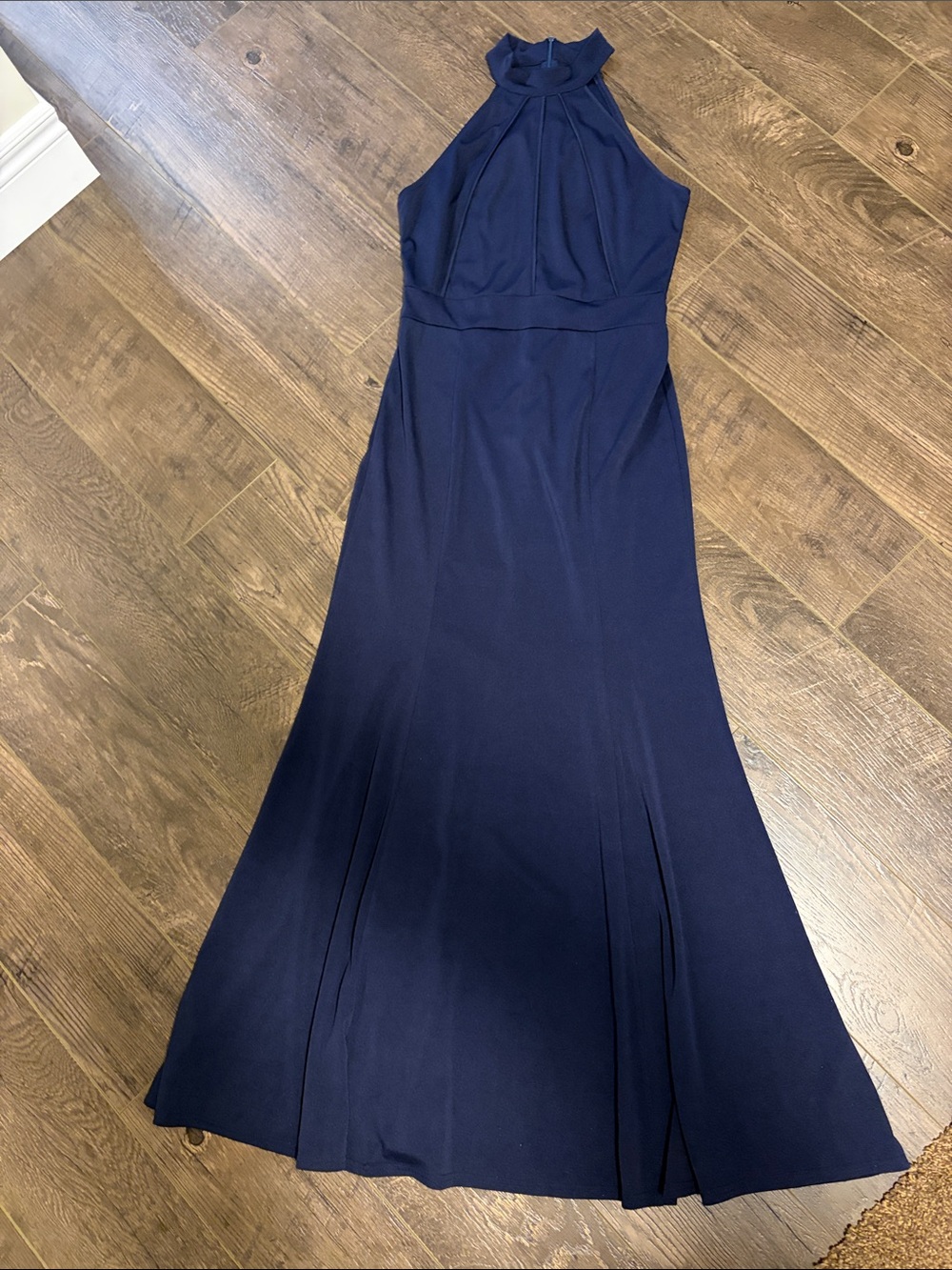 Navy Halter Maxi Dress - Elegant Evening Gown